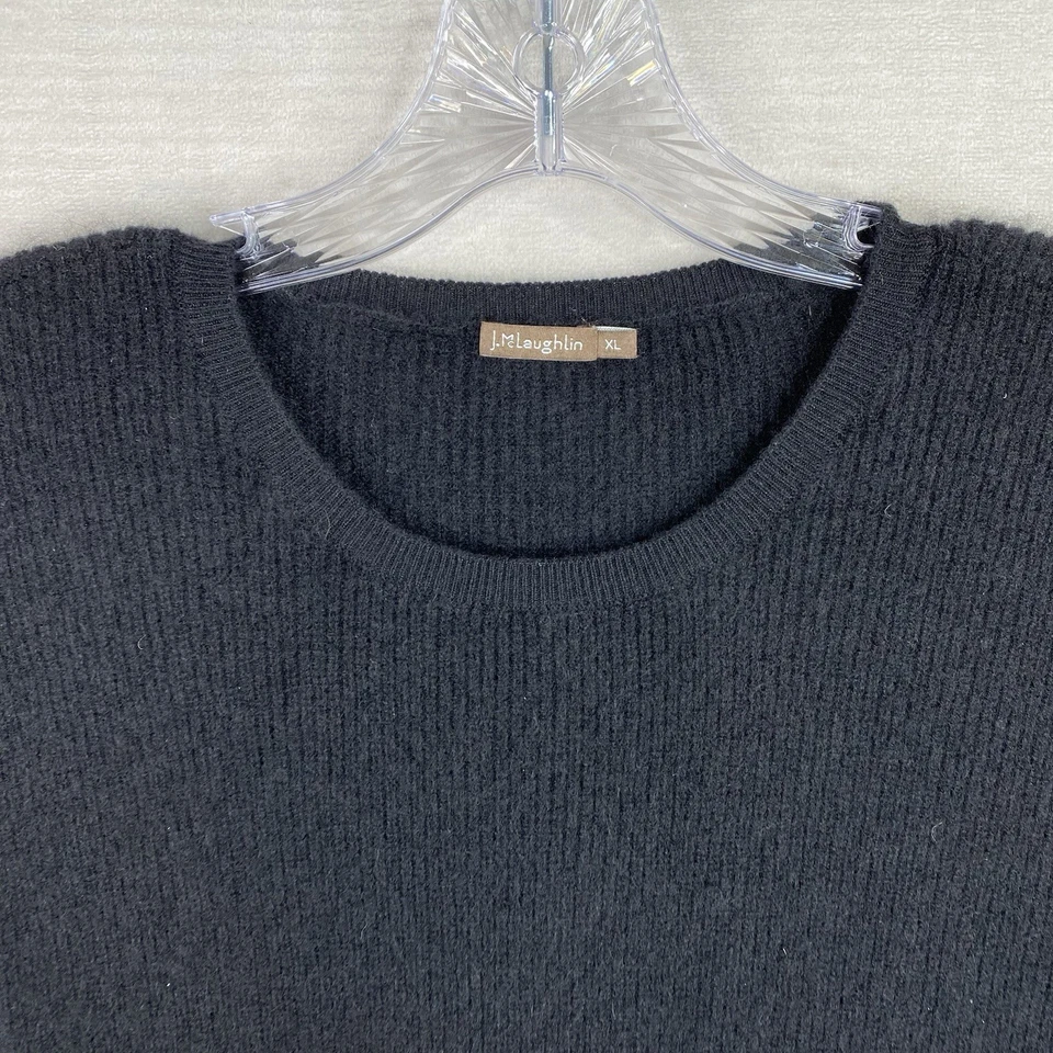 Suéter J McLaughlin 100 % cachemir para mujer XL negro poncho estilo manga Dolman Foto 3 de 4