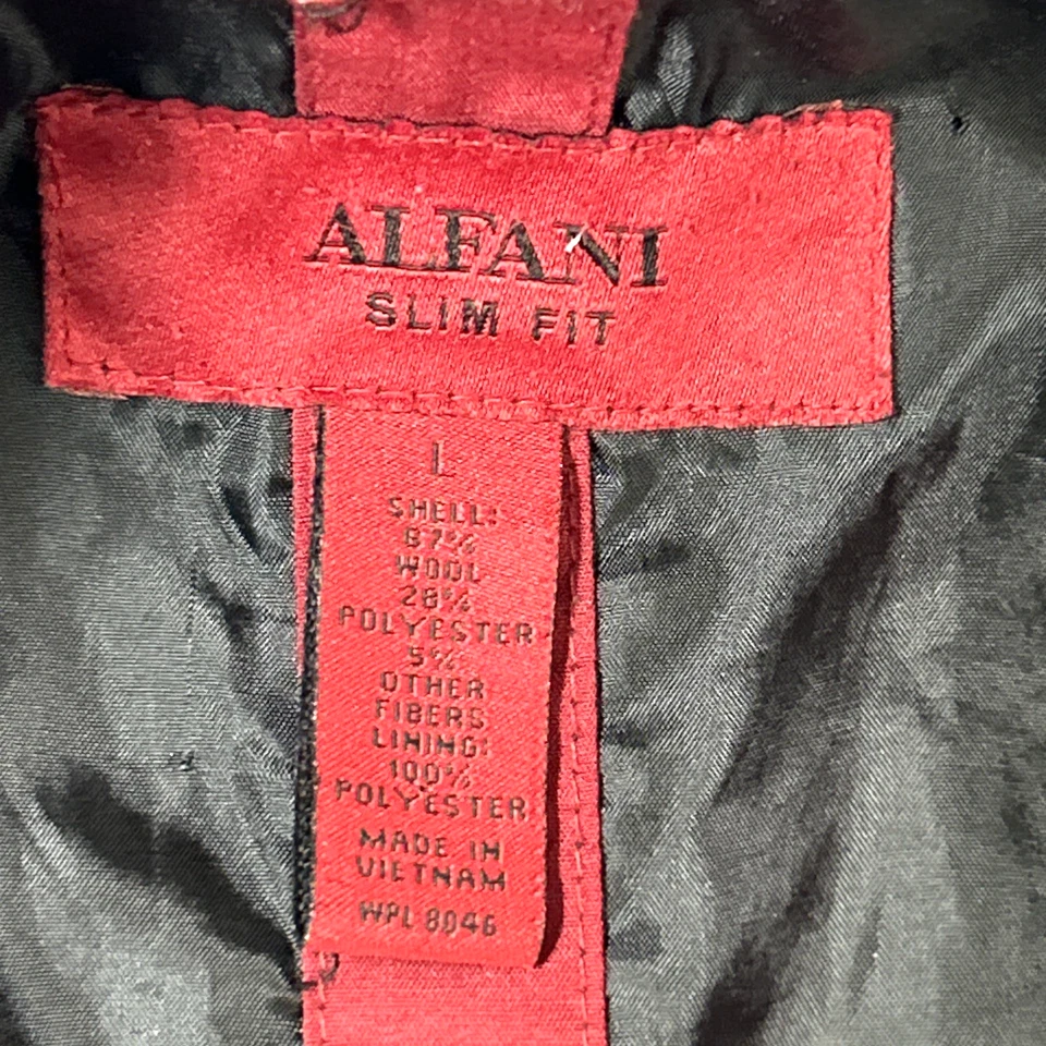 Alfani Pea Coat Lined Jacket Wool Blend Blue 4-Pocket Size Large Versatile - Image 4 of 4