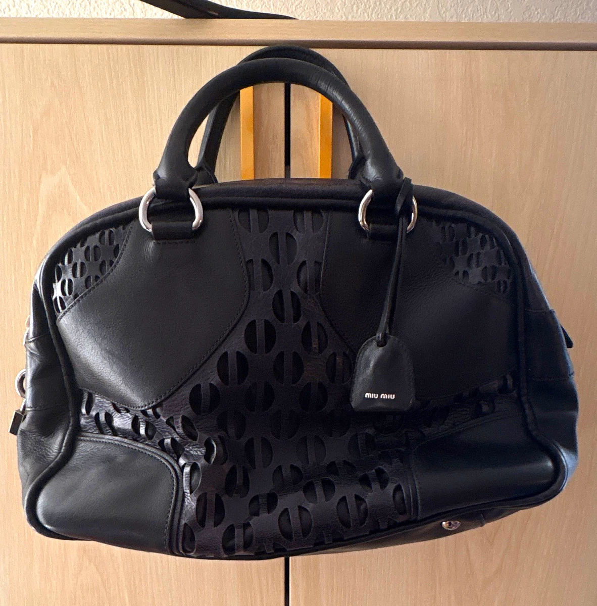 Black Leather Exterior Miu Miu Bags & Handbags for Women for sale