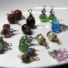 12 Pairs Beaded Dangle Charms Wire Wrapped Loops Mixed Glass Beads for Earrings