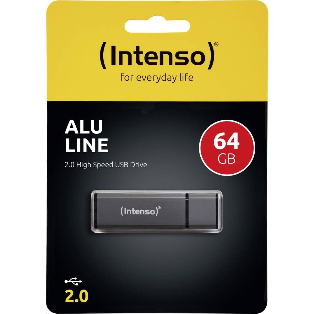 Clé USB Intenso 3521491 64 Go en aluminium noir pour PC - 3