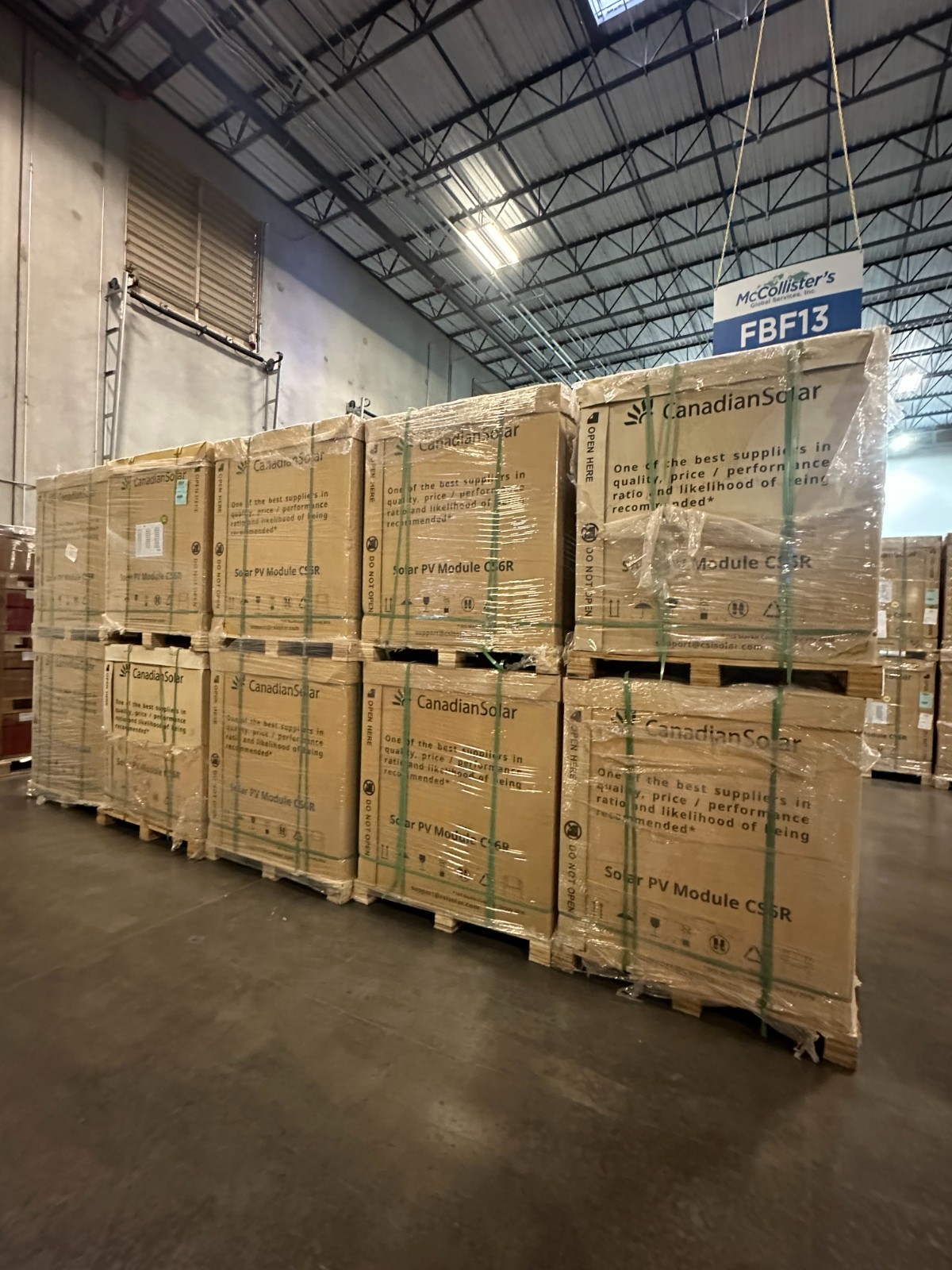 (Pallet of 30) New Canadian Solar 395 W Solar Panels CS6R-39