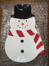 Snowman Ceramic Spoon Holder, Hand Painted