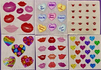 Vintage Sandylion Lot Of 6 Mods Hearts Valentines Stickers