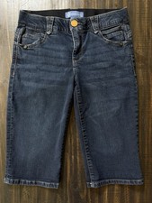 Democracy Denim Shorts Women s 4 Blue Absolution Bermuda Stretch Mid Rise Casual