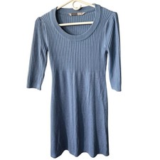 Athleta Women's Sweater Dress XS Heather Blue Knee Length 3/4 Sleeve