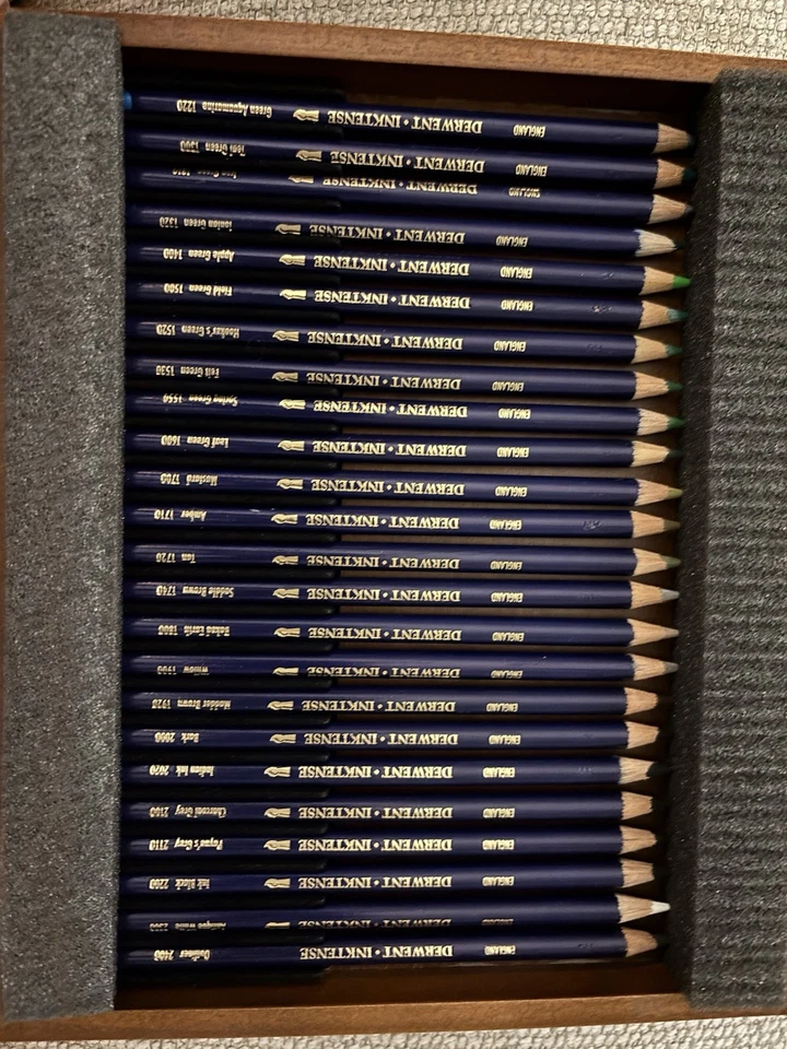 Juego de 48 cajas de madera Derwent Inktense - Lápices de acuarela bellas artes, Inglaterra Foto 4 de 4