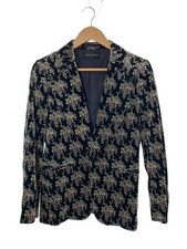 COMME des GARCONS 01AW/AD2001/Tailored Jacket/S/Velour/Black/Patterned/GC-J015