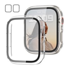 2 Pack Case with Tempered Glass Screen Protector for Apple Watch SE 2023 Ser...