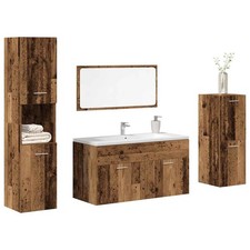 Ensemble de Meubles de Salle de Bain Armoires Blanc Bois d'Ingénierie vidaXL