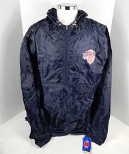 2018 Mens New York Knicks Anorak Navy Basketball Jacket Majestic Size XLT
