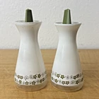 Pyrex Corelle Vintage Salt & Pepper Shakers Spring Blossom Crazy Daisy White