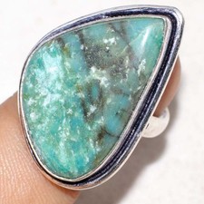 925 Silver Plated Larimar Ring US 7 Luxury Inspired Design New Year Vibes GW