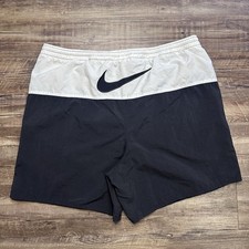 Nike Center Swoosh Vintage 90s Swim Shorts Black Large Mesh Lined Swim Trunks