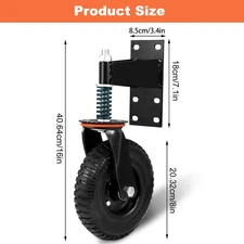 8" Gate Wheels Heavy Duty Spring-Loaded Gate Caster For Wooden & Metal Tube Gate
