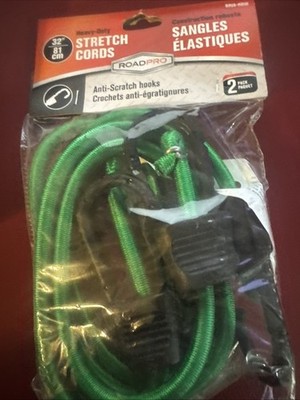 RoadPro RPJS-HD32 32'' Heavy Duty Stretch Cords Anti-Scratch Hooks, (Pack of 2)
