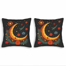 Set of 2 18x18in Throw Pillow Covers - Whimsical Floral Design for Couch Bed Car