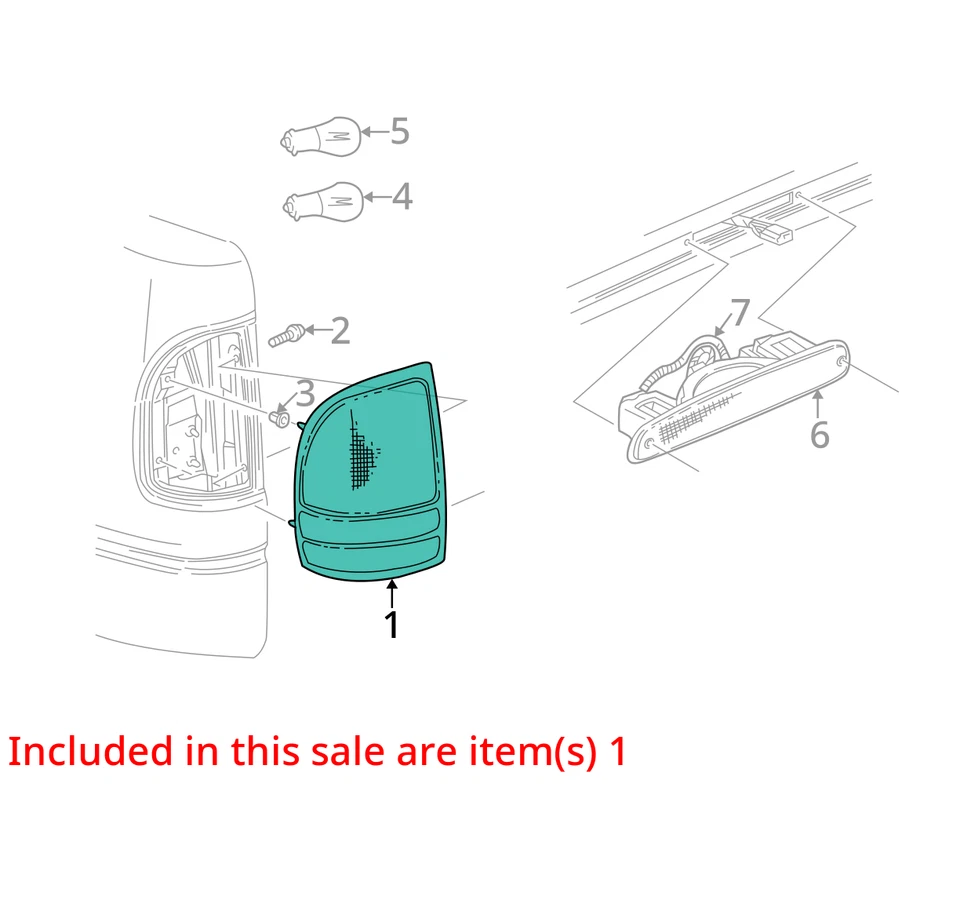 Оригинальный левый задний фонарь для Dodge Dakota 1997-2004 годов выпуска GX0XS - Изображение 2 из 3