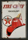 1941 Texaco Fire Chief Gasoline Gas Pump Plate Vintage Porcelain Sign