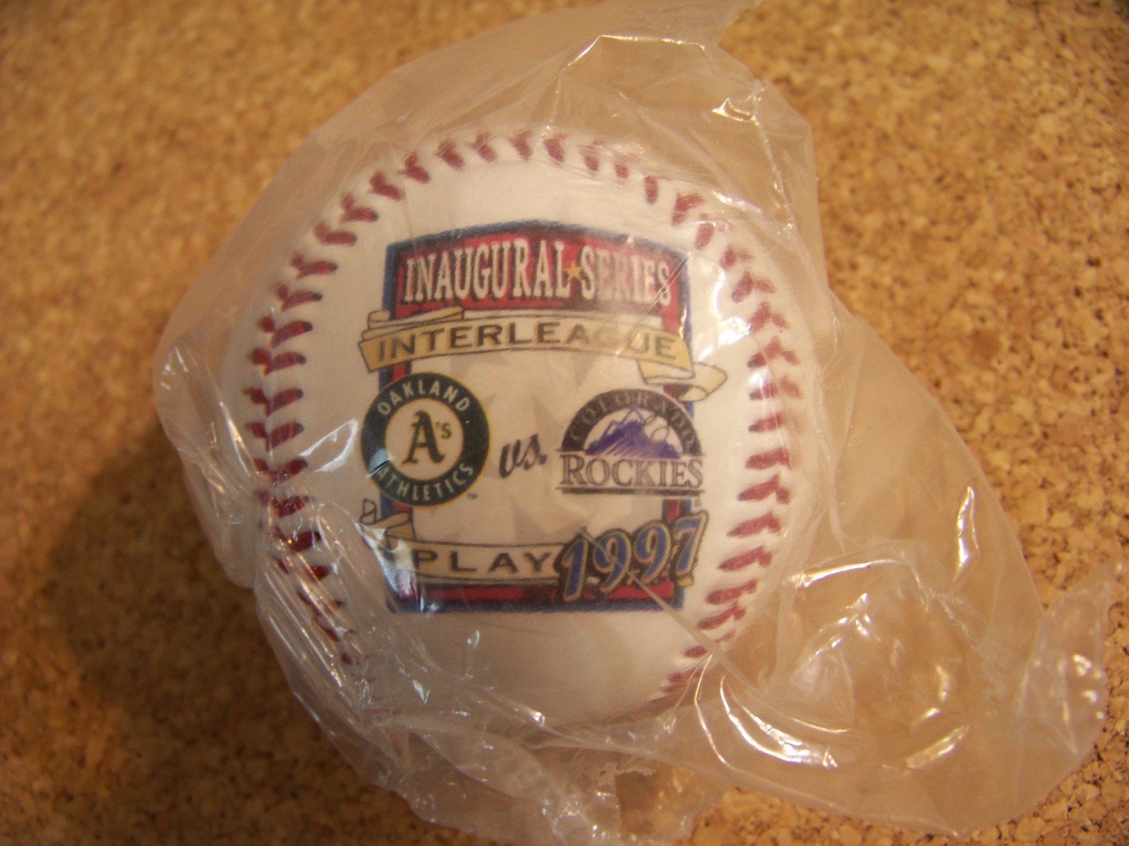 1997 Oakland Athletics A's Colorado ROCKIES Inaugural Season Interleague ball v1