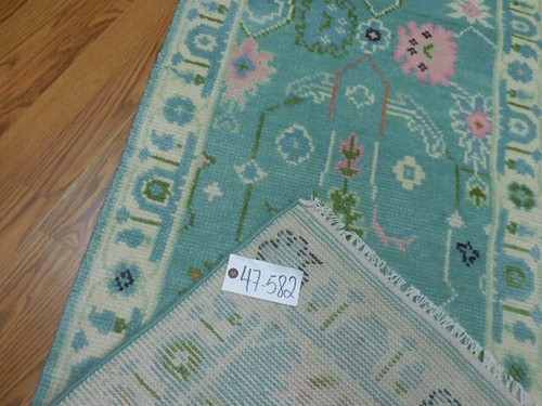 Colorful Turkish Oushak hand knotted wool Transitional Design 2.5x6.2 Rug Runner - Picture 16 of 16