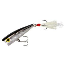  Lures Pop-R Topwater Popper Fishing Lure Silver/Black Teeny Pop-r (1/8 Oz)