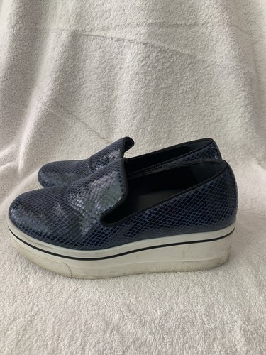 Stella Mccartney Slip On Alligator Skin Blue Print Shoe