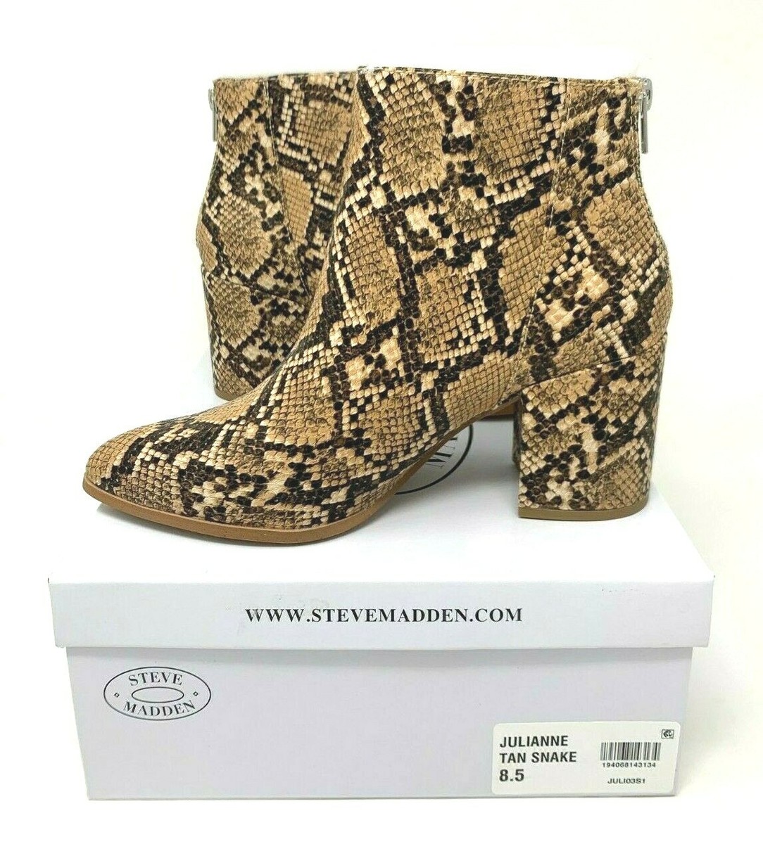 Steve Madden Julianna Pointed Toe Embossed Block Heel Bootie Women's