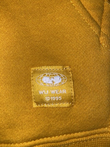 Vintage 90s Wu Tang Clan Wu Wear Forever Rap Hip Hop Hoodie Men 3XL Yellow - Picture 3 of 12