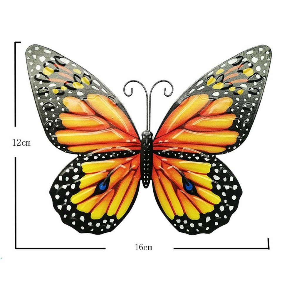 Home Butterfly Metal Art Sculpture Yard Decoration Garden Fence Decor