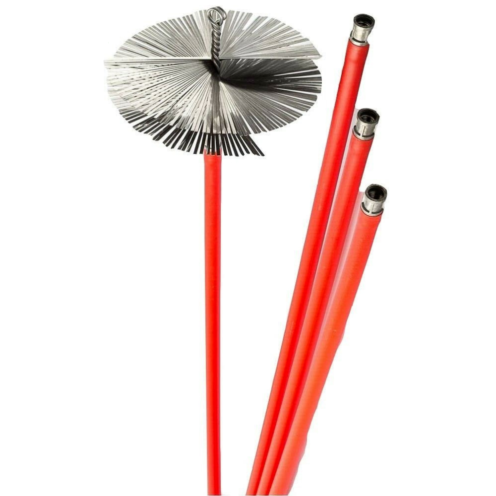Kit Scovolo Camino 12 Metri Con Spazzola Acciaio Ø15cm - INCLUSE Guanti Da Lavoro! - Foto 2