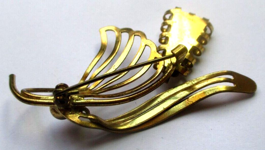 Broche Ajourée Or & Nacre Irisé - Superbe Pièce Unique Rétro - Parfait état