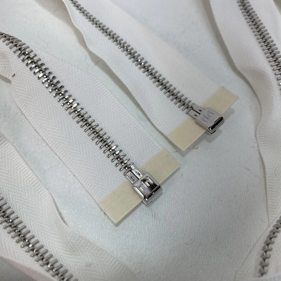 2X - RiRi Zipper m6, 1 Way Separating End Nickel White 1001, Twill, Flach, 36" - Image 3 of 4