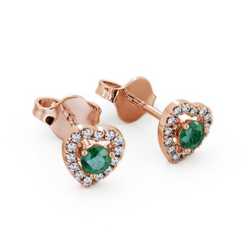 Boucles D'oreilles Diamants & émeraudes – 0,97 Ct Total, Or 18K, Clous, Jisha