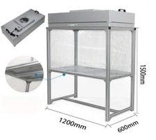 Two Layers Dust Free Room Ventilation Laminar Flow Hood Air Flow Clean Bench NEW