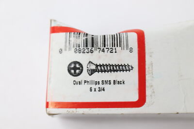 Hillman 15-Pack 6-Inch X 3/4-Inch Oval Head Phillips Sheet Metal Screws - Black Finish For Metal & Wood