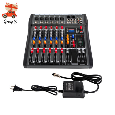 Professional Digital 6Channel Bluetooth Live Studio Audio Mixer Power Mixing USB