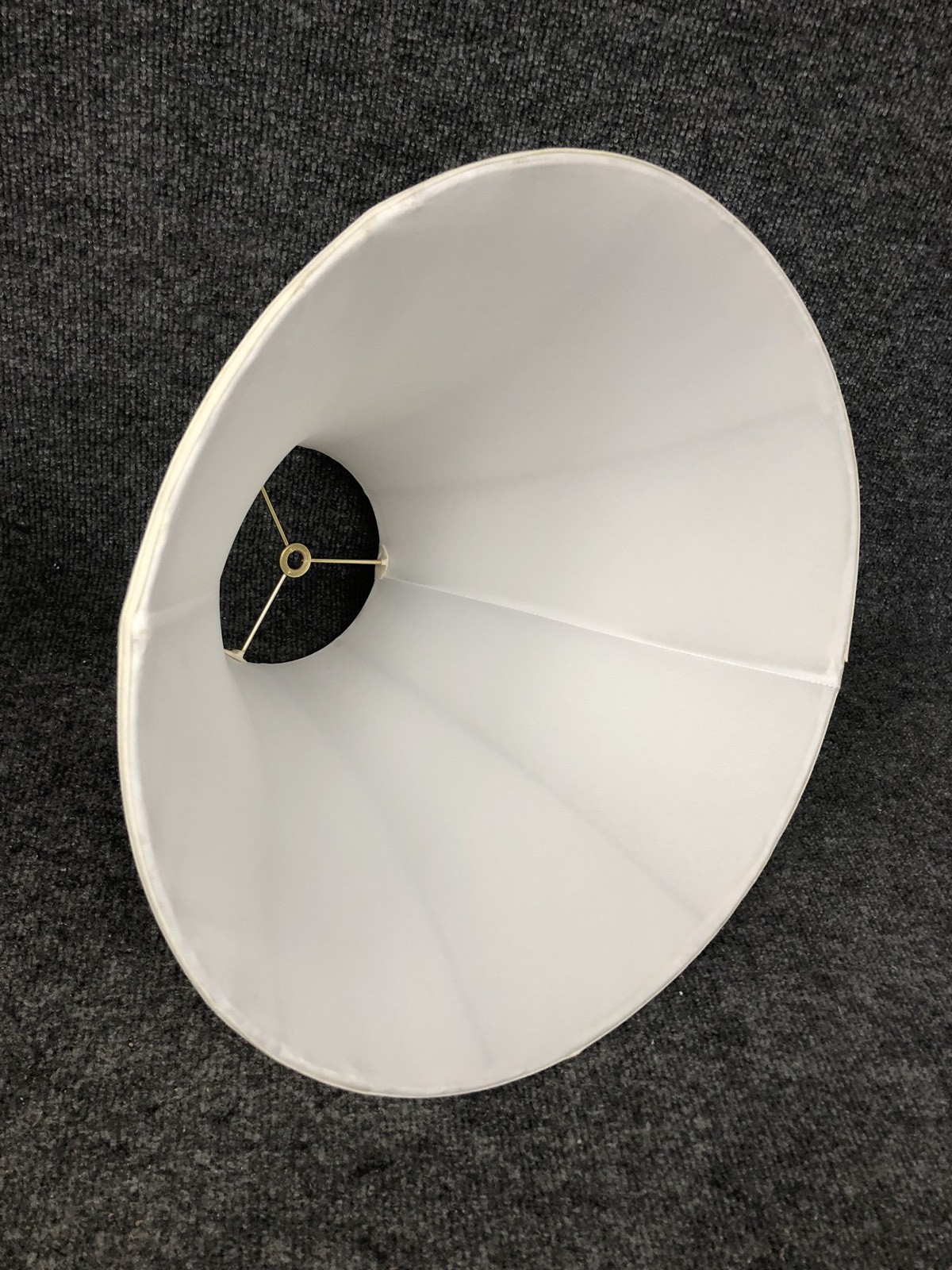 Pair Of Off White Linen Octagonal Bell Shaped Lined Lampshades 11”T X