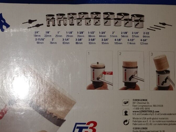 LENOX 308042000G Big Daddy Speed Slot BiMetal Hole Saw 26Piece Set