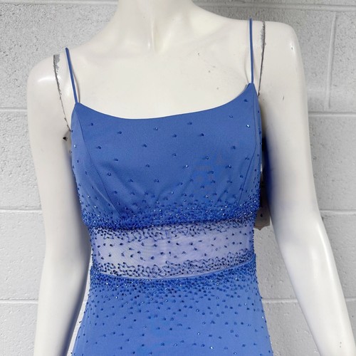 Womens NWT Vintage 90s y2k Betsy & Adam Sheer Waist Beaded Gown Long Dress Size - Picture 9 of 15