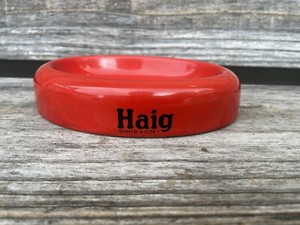 Rare Vintage England HAIG Scotch Whiskey Advertising Pub Ashtray Red 🤩
