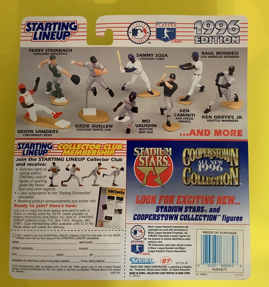 1996 Baseball Kirby Puckett base burner Action Figure Starting Lineup New Twins - Image 2 of 4