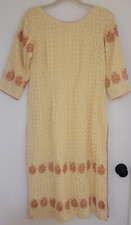 Vintage 1960s Fitted Caftan Dress Tunic Embroidered Detail