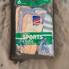 Vintage Misses Sport tube socks pastel Color 6 Pack