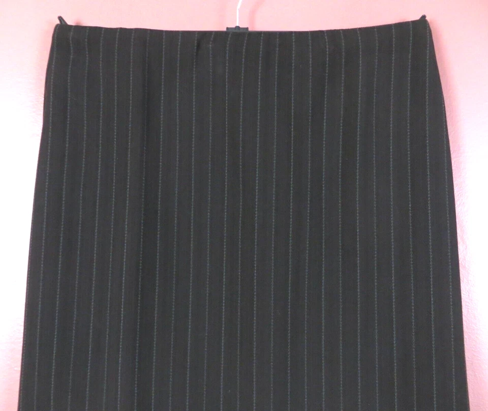 SK16281- DANA BUCHMAN Womens 98% Wool Straight Pencil Skirt Pin Striped Brown 12 - Image 3 of 4