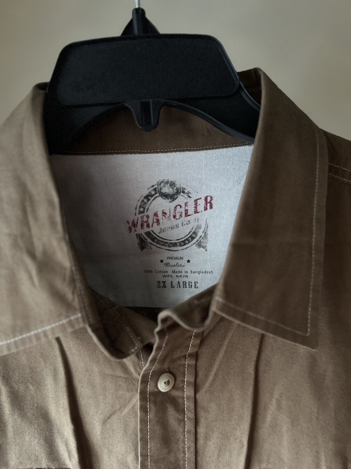 Wrangler Men's 100% Cotton classic Long Sleeve button-Up Shirt W/Pockets|Sz:2XL thumbnail 7