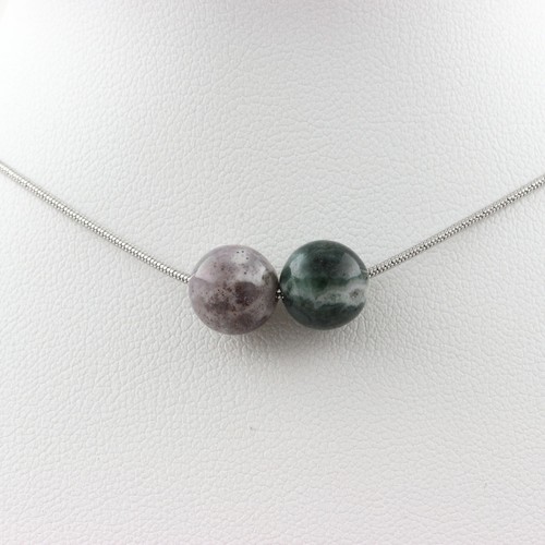Pietre E Minéraux. Collana 4 Perle Occhio di Tigre Fucsia 8 Mm. Catena IN , 3665425457753