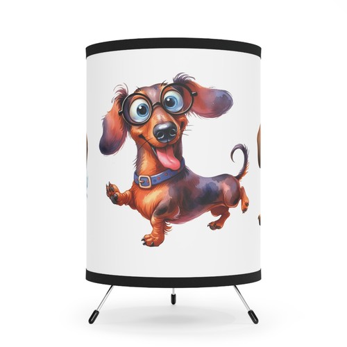 Cute Dogs Cartoon Art Kids Room Tripod Lamp, Rustic Home Decor, Light Fixture - Picture 2 of 7