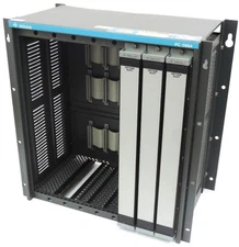 GOULD MODICON 8 SLOT RACK PC-0984-8 WITH 3 OPTION SLOT FILLERS, AS-9841-128
