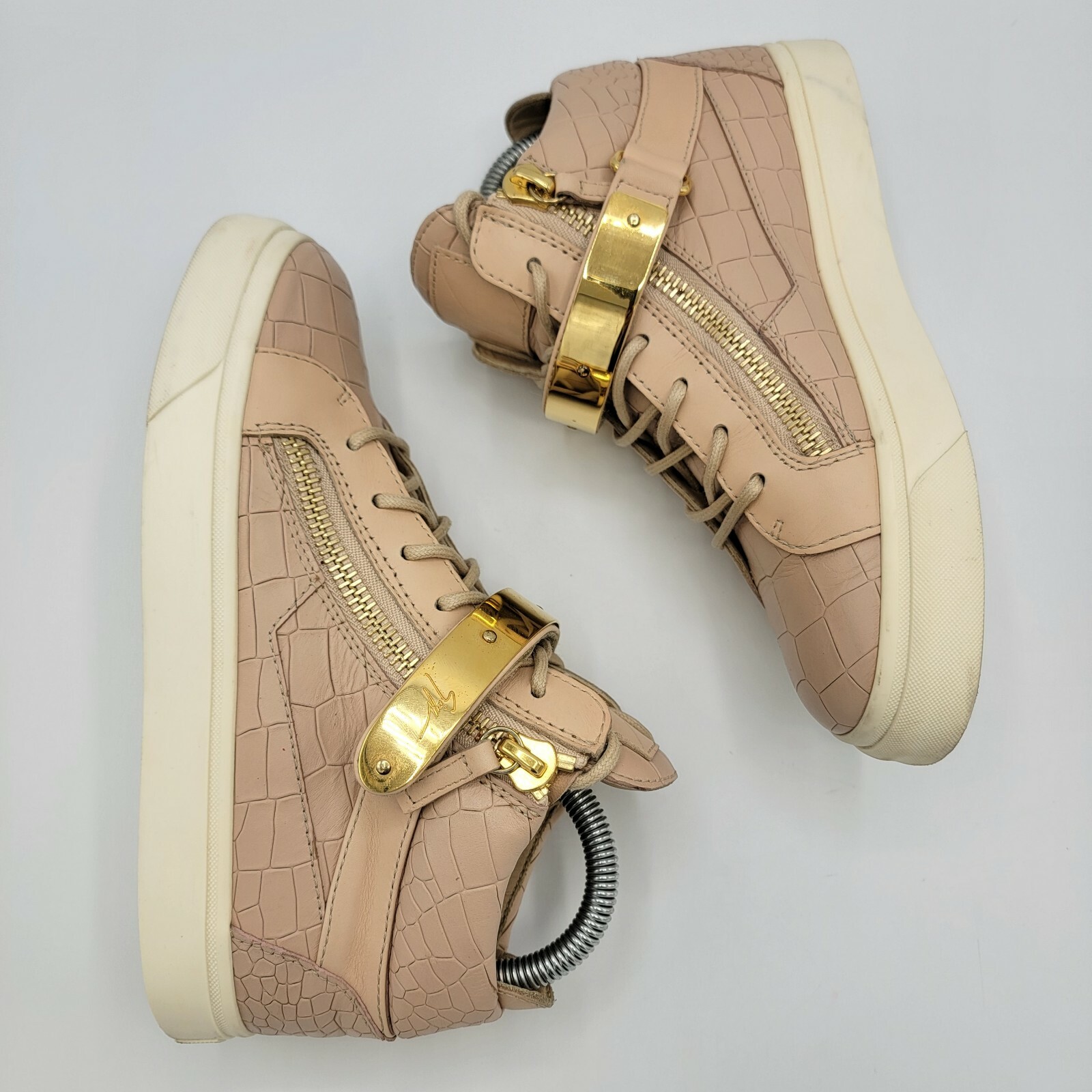 GIUSEPPE ZANOTTI Ringo Pink Croc Python Gold Deta… - image 6